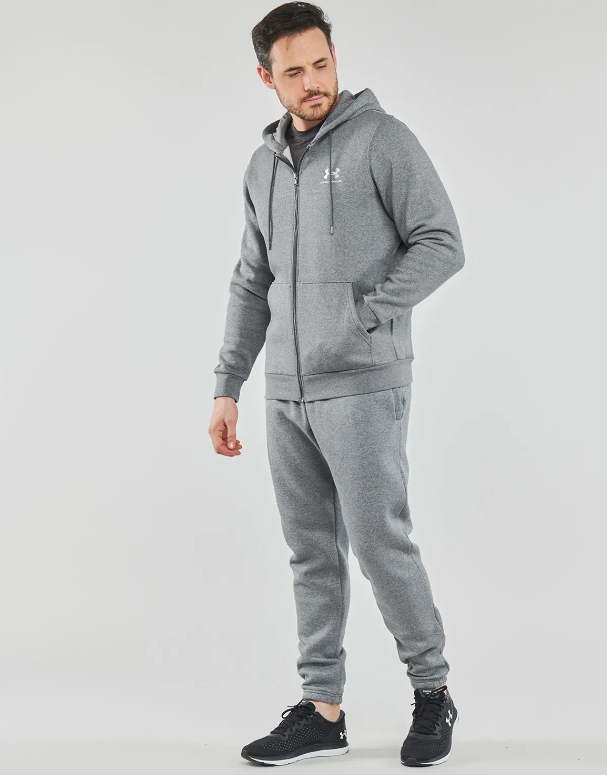 Sweats & Polaires^Under Armour - UA ESSENTIAL FLEECE FZ HOOD Gris
