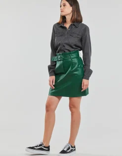 Jupes^Vila - VICHOOSY HW COATED SKIRT Vert