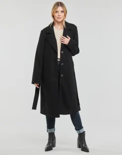 Manteaux^Vila - VIPOKO LONG BELT COAT Noir